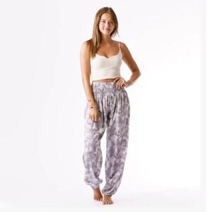 Women's Gray Tie-Dye Wide Leg Pants